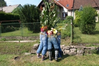 Dekoracja dożynkowa na ul. Wolności w Goleszowie